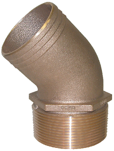 Groco PTHD-1250 Groco PTHD Bronze Standard Flow, 45 Degree, Pipe-To-Hose Adapter With NPT Thread