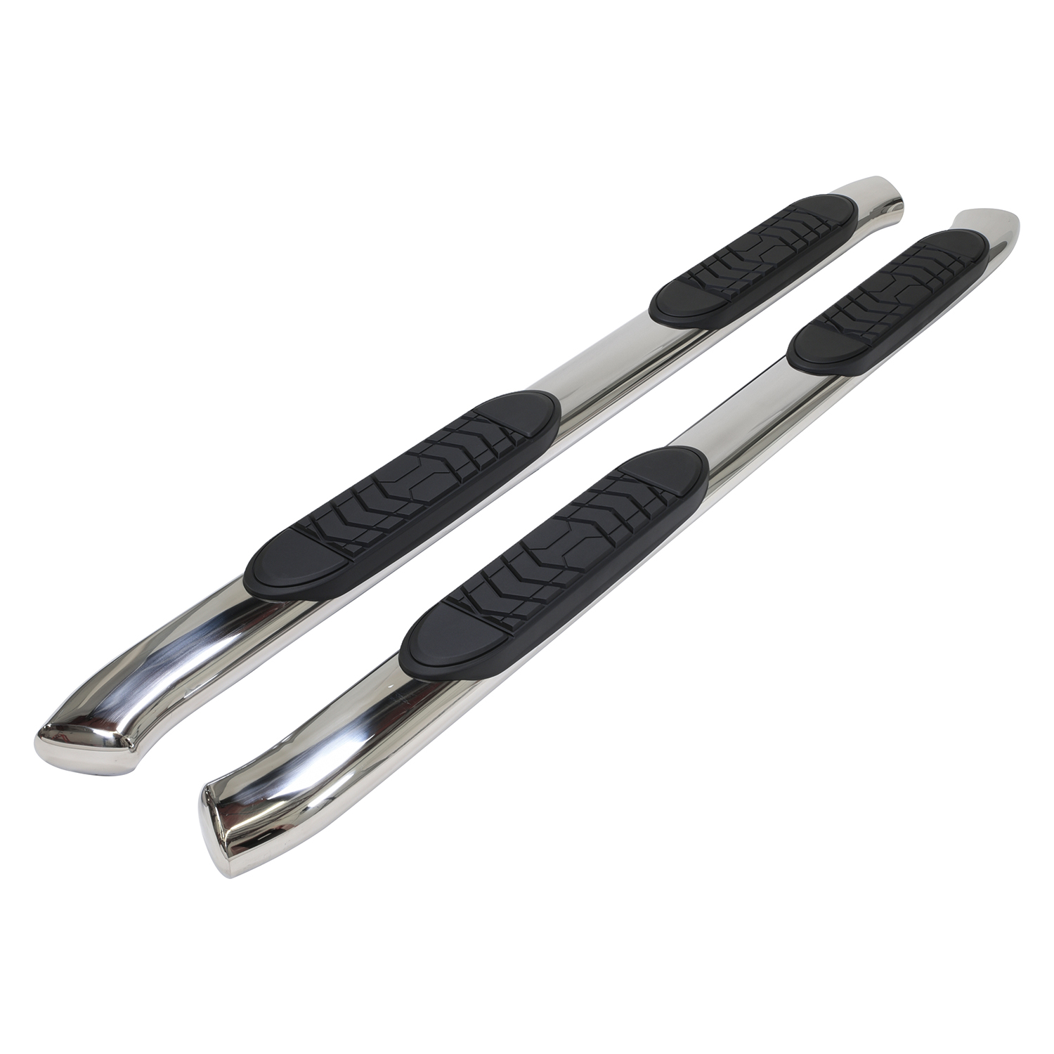 TrailFX A7090S 5-Inch Oval Bent End Step Bars Stainless Steel