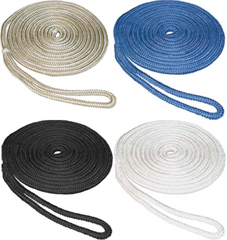 SeaSense 50013072 Dock Line 5/8" x 35' Braid on Braid Nylon - Gold/White