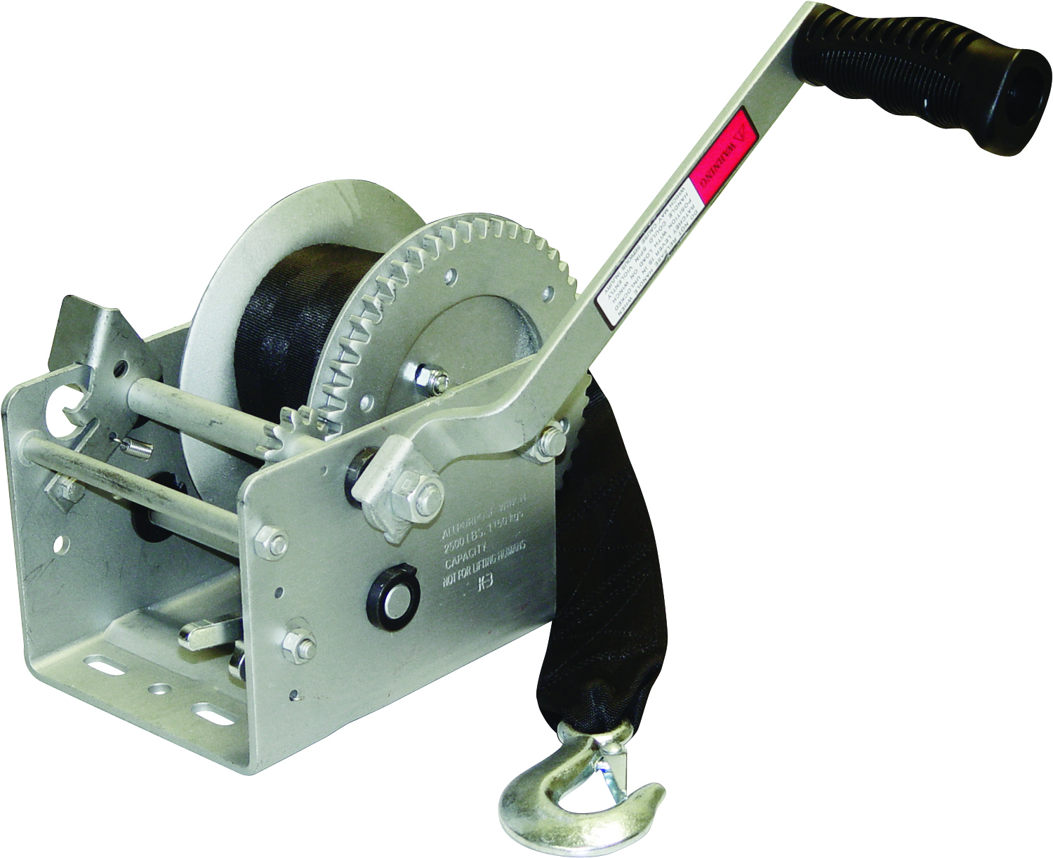 SeaSense 50018053 2-Speed Trailer Winch 2500 lb Capacity with Brake & Strap
