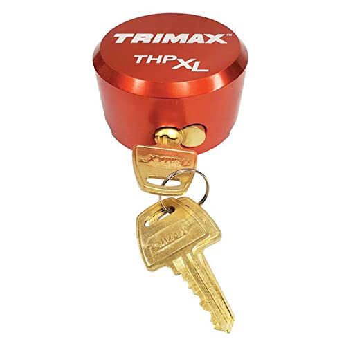 Trimax THPXL-AL RD (, Red, Solid Aluminum Hockey Puck Internal Shackle Lock, Universal Fit