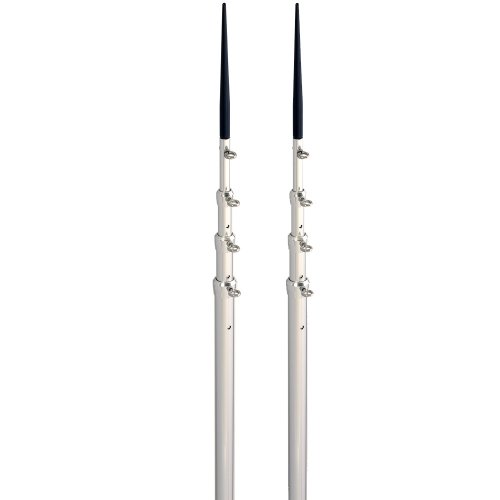 Lee'S Tackle TX3916SL/SL LEE'S 16.5' BRIGHT SILVER  BLACK SPIKE TELESCOPIC POLES