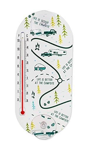 Camco 53367 Life is Better at the Campsite Window Thermometer with Fahrenheit and Celsius Display
