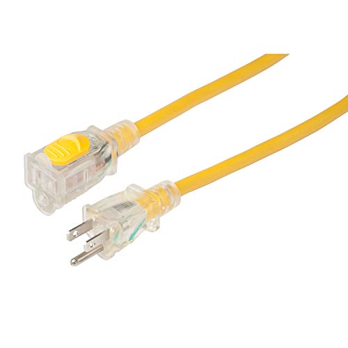 Marinco 151250RV 50' 12/3 AWG 15A Locking Extension Cord Yellow