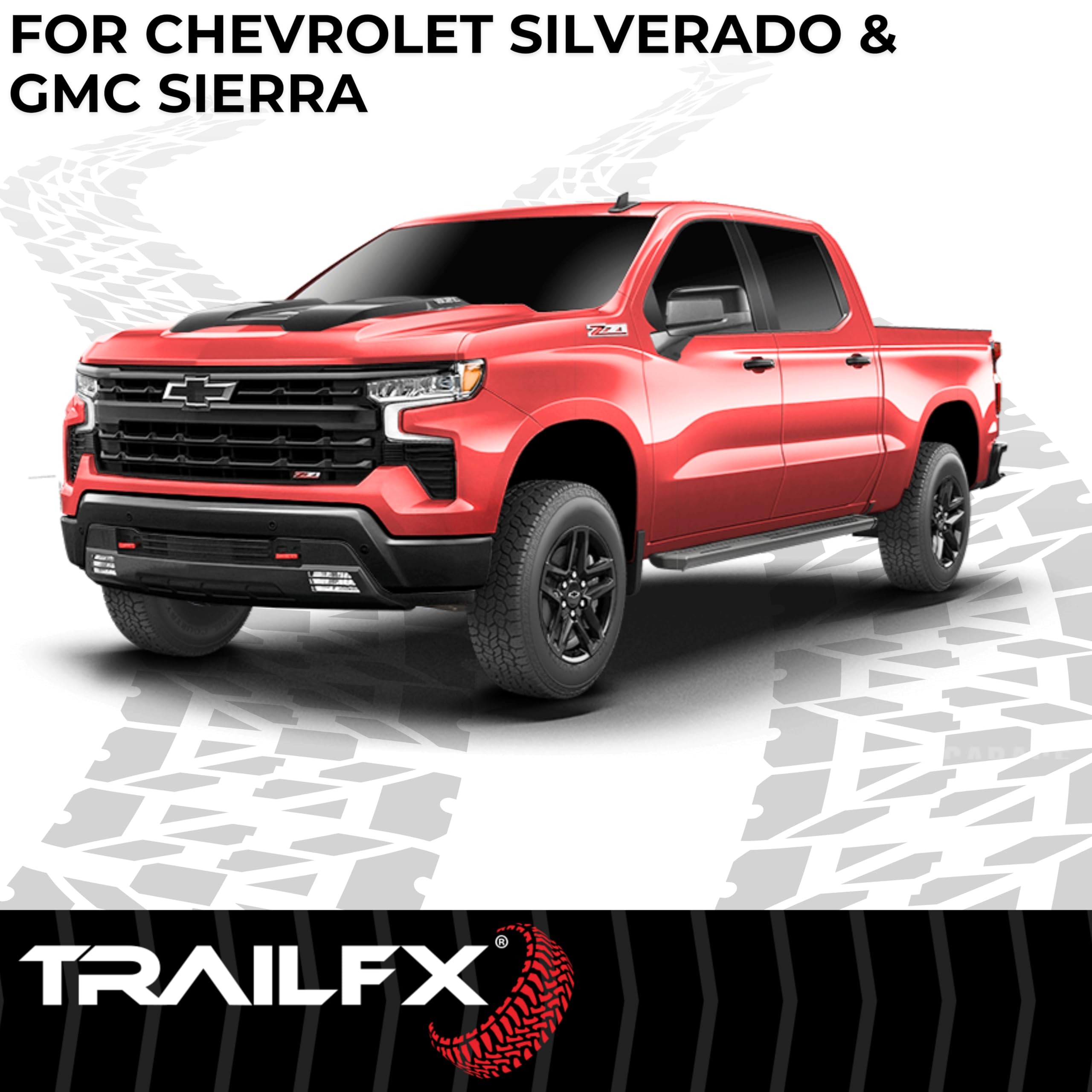 TrailFX AL6003B A6 Aluminum Running Boards for Silverado/Sierra Extended Cab