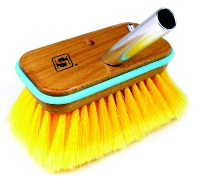Seachoice QYM0106-YS Deck Brush with Bumper Wood Soft 6 Inch
