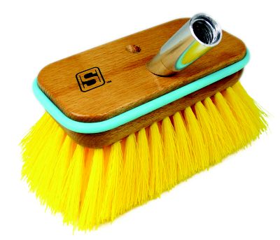 Seachoice QYM0106YM-ADAPTER Medium Deck Brush with Bumper and Threaded Adapter
