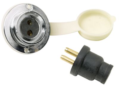 Seachoice 50-10121 Marine Deck Connector with Two Pin Double Contact Socket and Plug