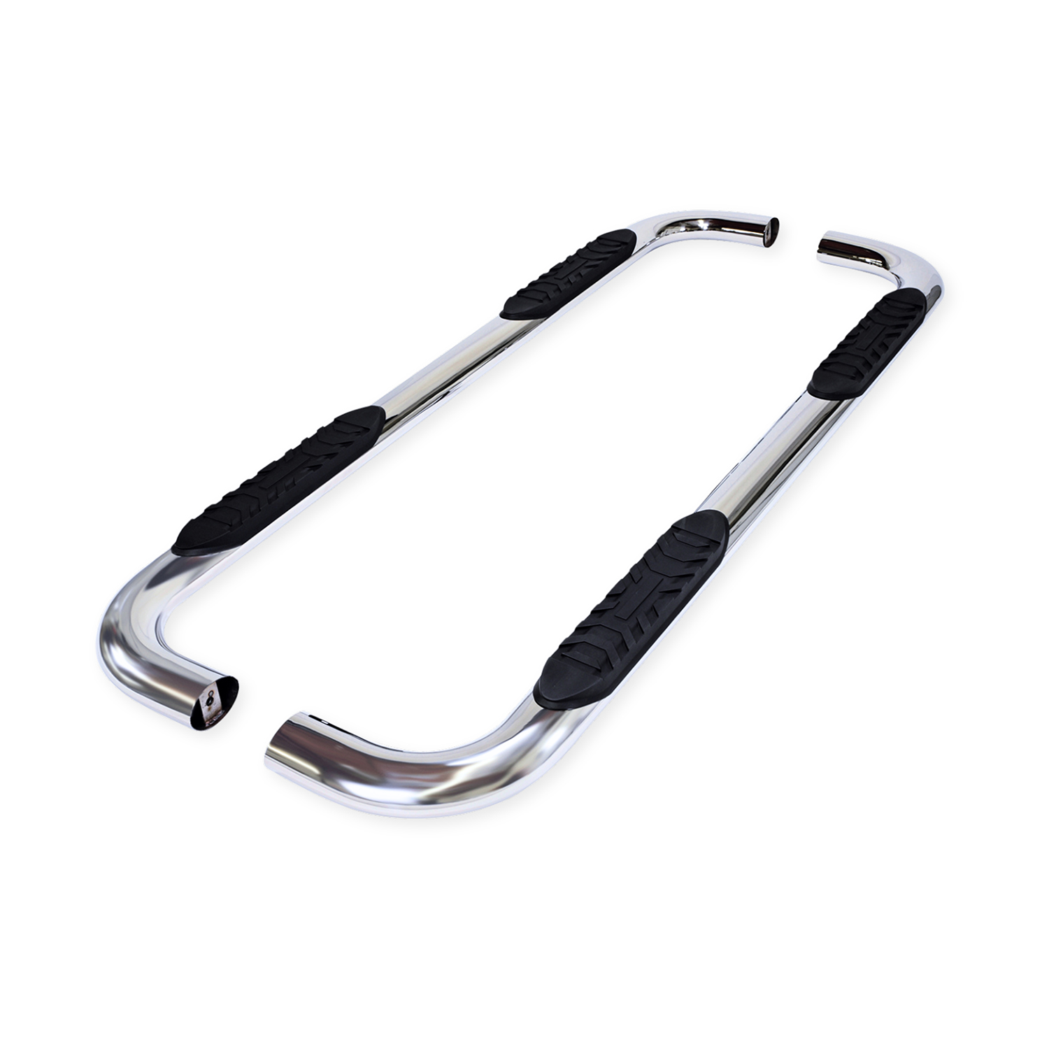 TrailFX A1011S 4" Oval Bent Side Step Bars for 2019 Chevy Silverado Extended Cab