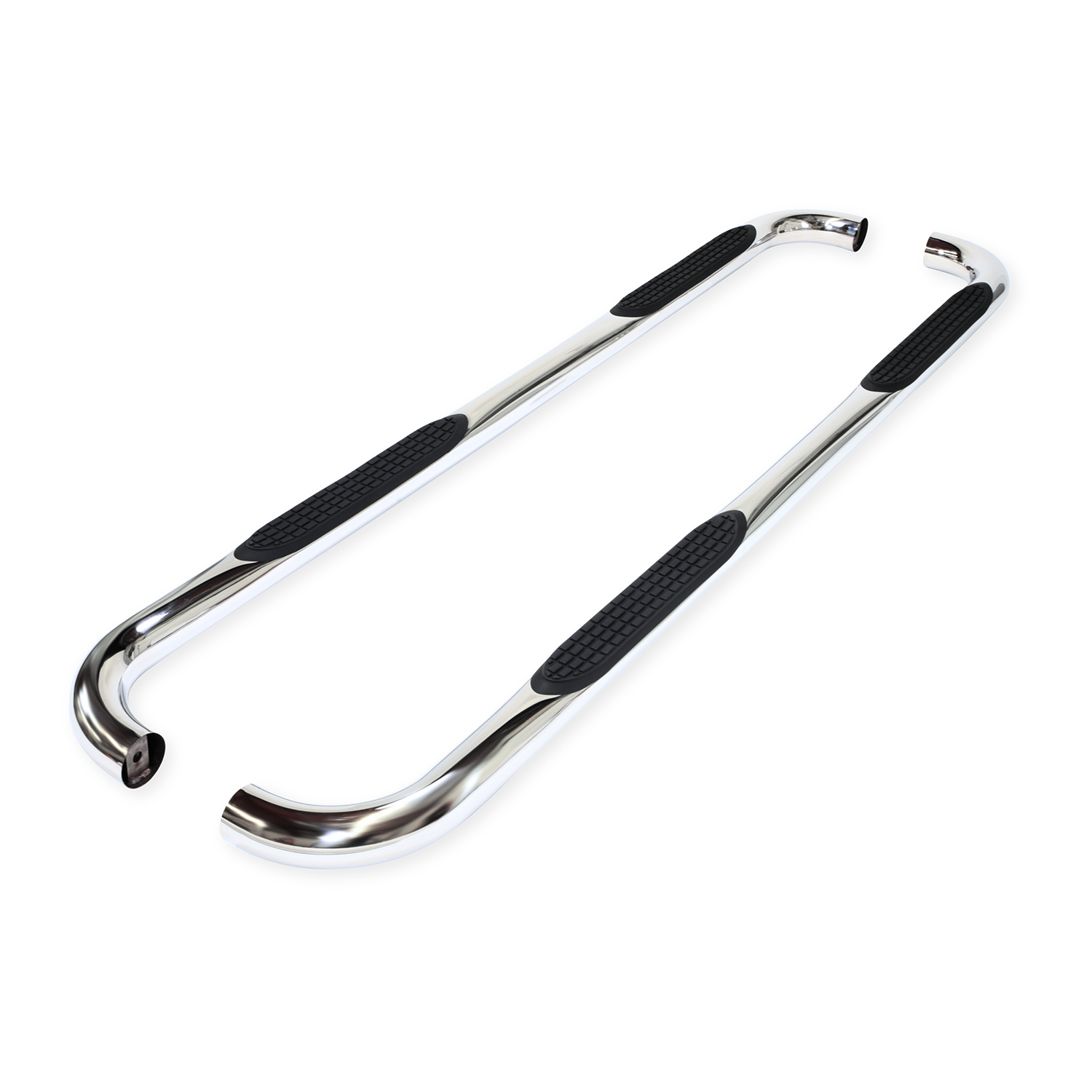 TrailFX A0060S 3-Inch Round Bent Stainless Steel Side Step Bars